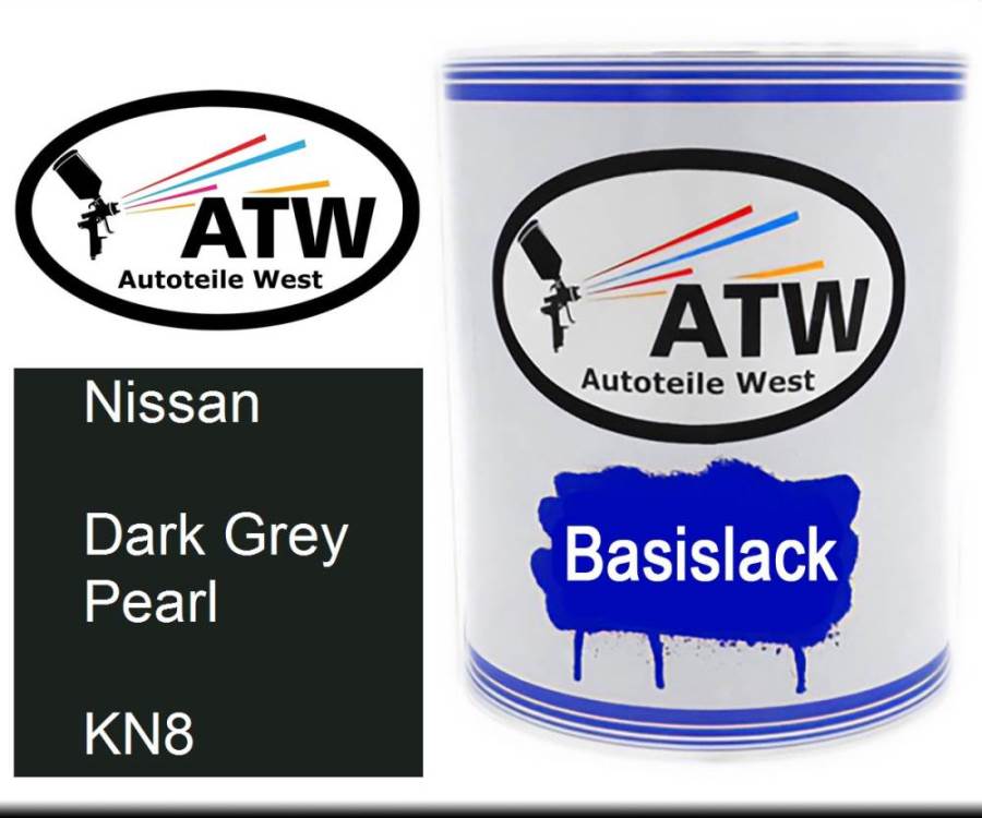 Nissan, Dark Grey Pearl, KN8: 1L Lackdose, von ATW Autoteile West.